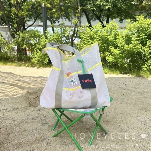 韩国ins沙滩包大容量健身泳衣收纳袋户外便携单肩折叠手提网袋