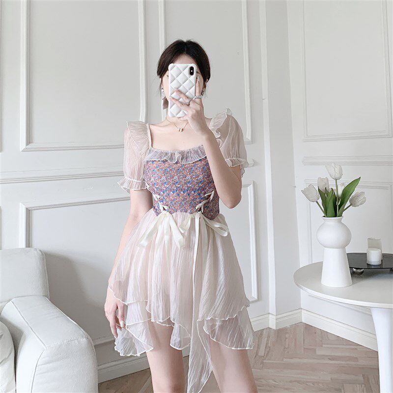 少女时间2024新款夏季海边w度假游泳衣女款连体显瘦遮肉保守高级