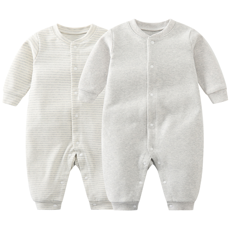 宝宝连体衣婴儿秋冬季纯棉初新生儿加厚睡服保暖内衣长款包屁哈衣