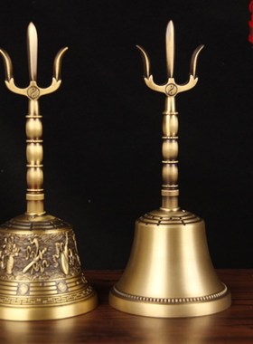 铜手摇铃a摆件 铜法铃摆件