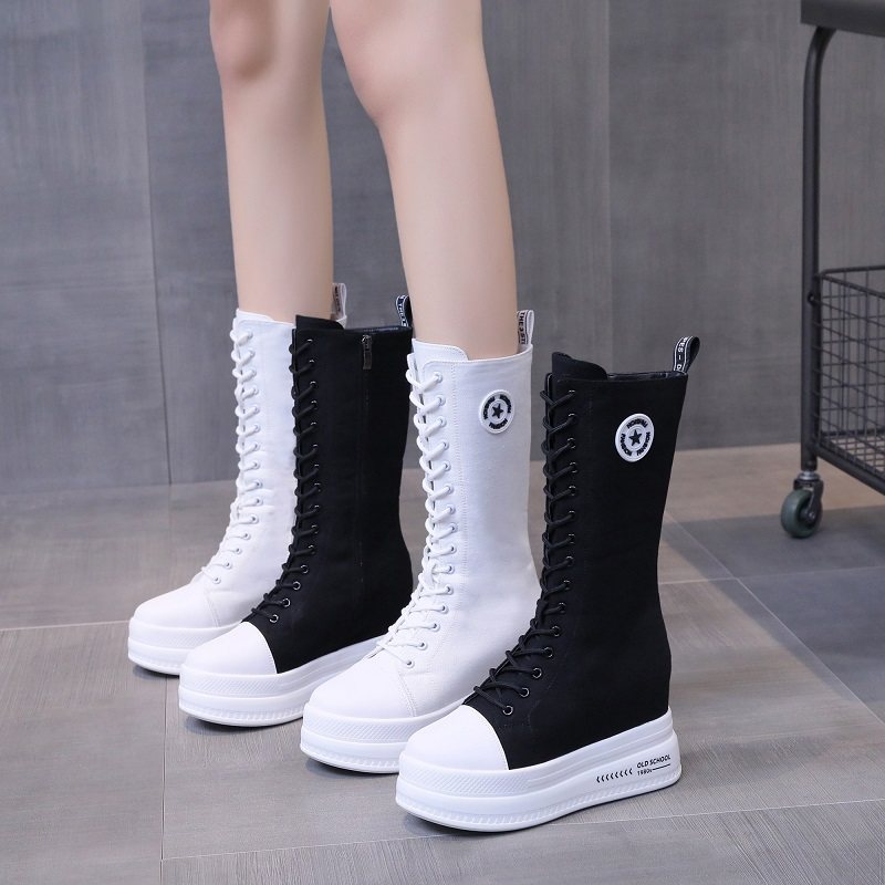 厚底马丁靴女2021新款长筒靴街拍瘦瘦靴内增高长靴及膝单靴子秋季,女鞋,马丁靴,淘宝优惠券,粉丝福利购,淘宝优惠卷