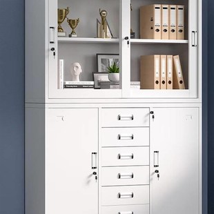 宽中六文件柜办公室铁皮档案柜资料柜财务凭证柜抽屉带锁储物矮柜