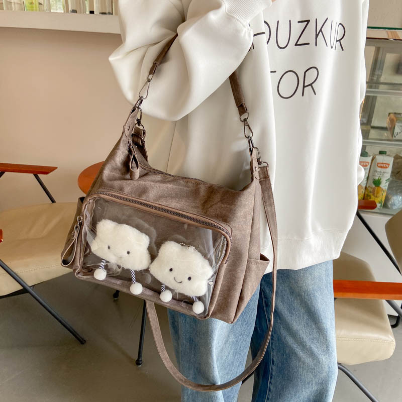 棕色小食量单肩痛包日常斜挎托特娃包放吧唧10cm棉花娃娃外出挎包,箱包皮具/热销女包/男包,痛包,淘宝优惠券,粉丝福利购,淘宝优惠卷