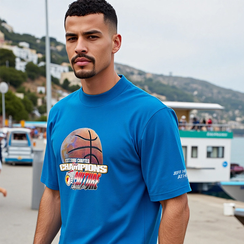 【香港直播限定】JEFF HAMILTON烫钻绒感篮球短袖美式T恤夏季男款