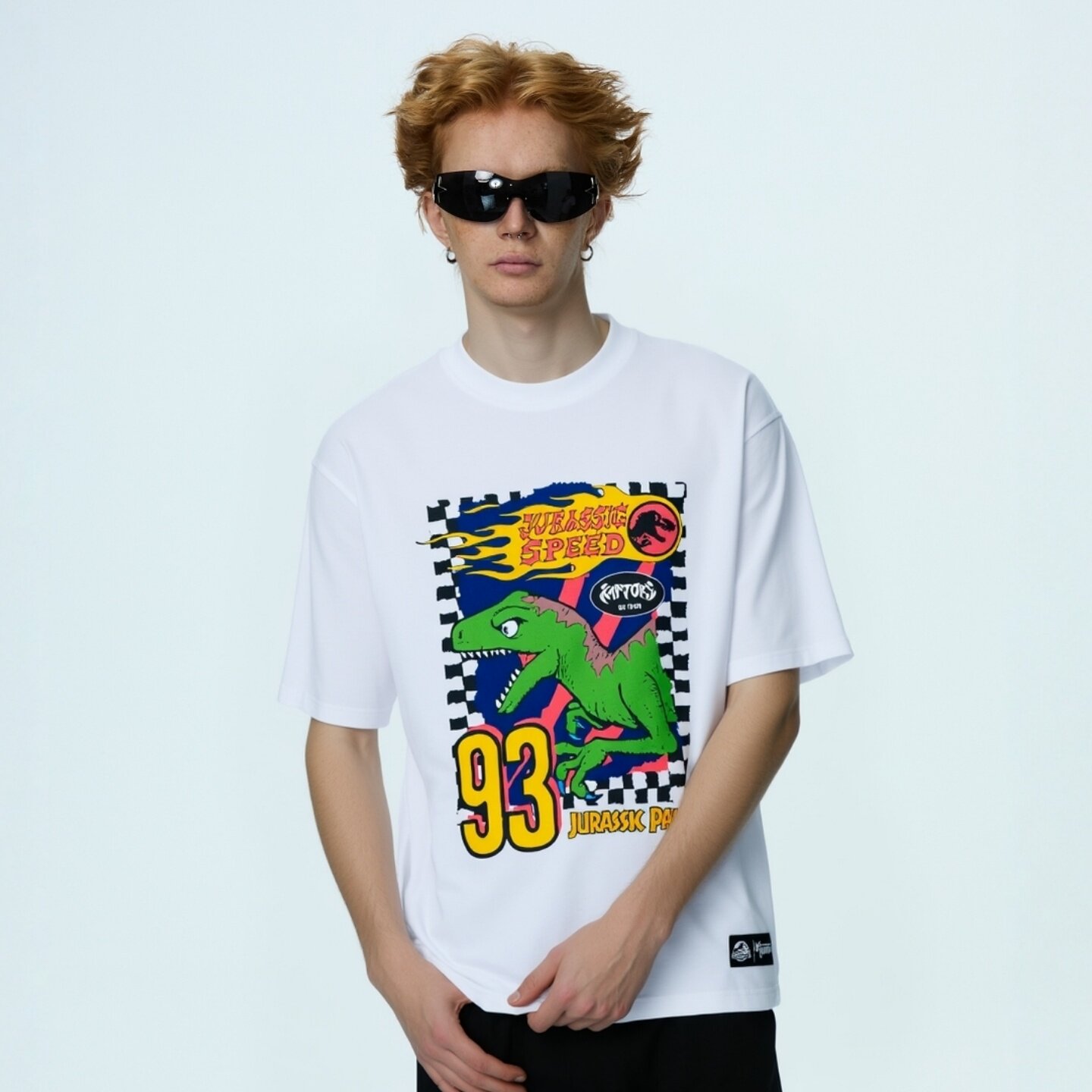 jeff hamilton侏罗纪公园联名系列男滑板美式T高街纯棉短袖t恤女