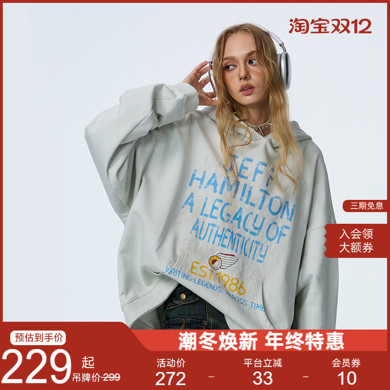 NEUINKjeff复古美式连帽卫衣