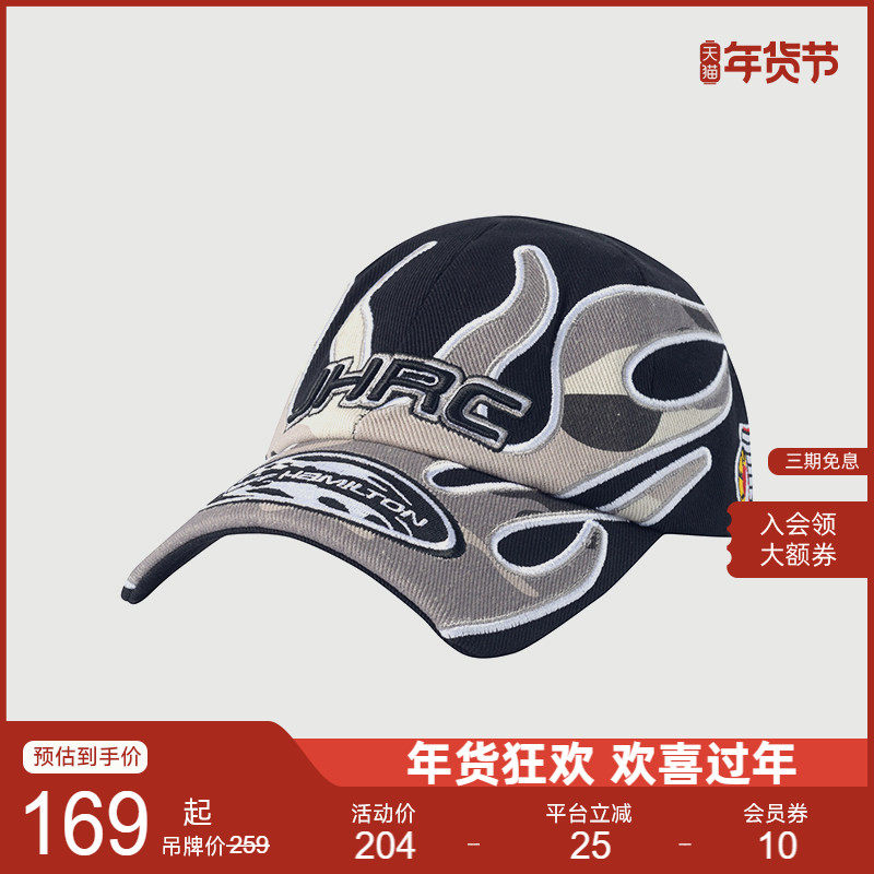 Neuink jeff Hamilton美式说唱嘻哈街头火焰刺绣鸭舌帽棒球帽男女