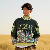 林俊杰同款 jeff hamilton BAPE联名系列美式 外套男女真皮夹克