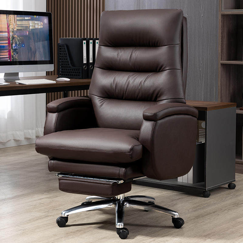 电脑椅家用老板椅真皮商务舒适久坐办公椅可躺按摩大班椅靠背椅子