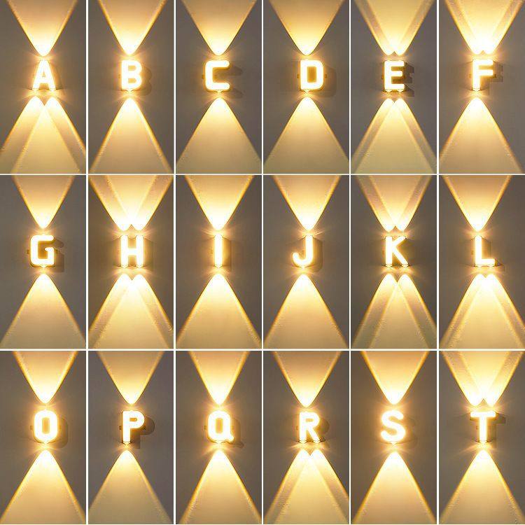 户外英文字母壁灯防水庭院灯DIY墙面装饰洗墙灯门口创意外墙射灯