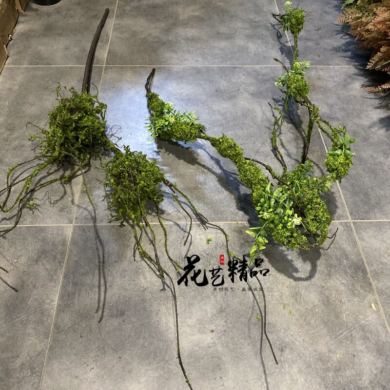 仿真树藤苔藓树杈攀爬苔藓枯藤枯苔藓苔藓青苔田园单只/束陈列花
