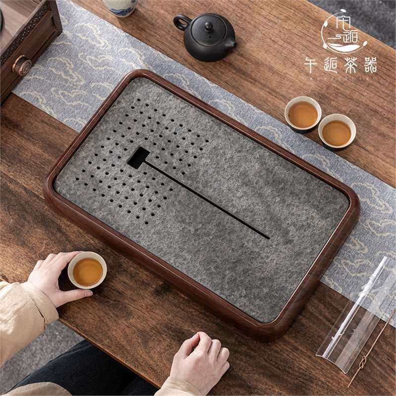 2025新款天然乌金石茶盘茶台小型茶具沥水托盘排水干泡台家用茶托