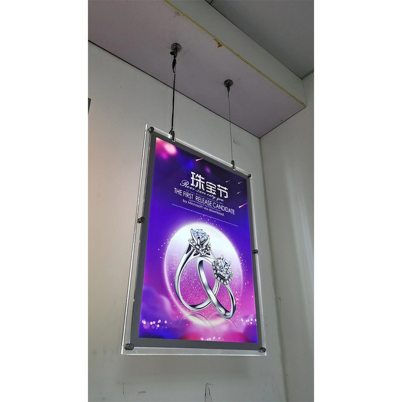 橱窗双面LED水晶灯箱 房产灯箱 双面广告牌吊挂LED亚克力双面灯箱