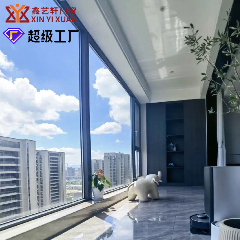 全景断桥铝平开钢化玻璃窗隔音