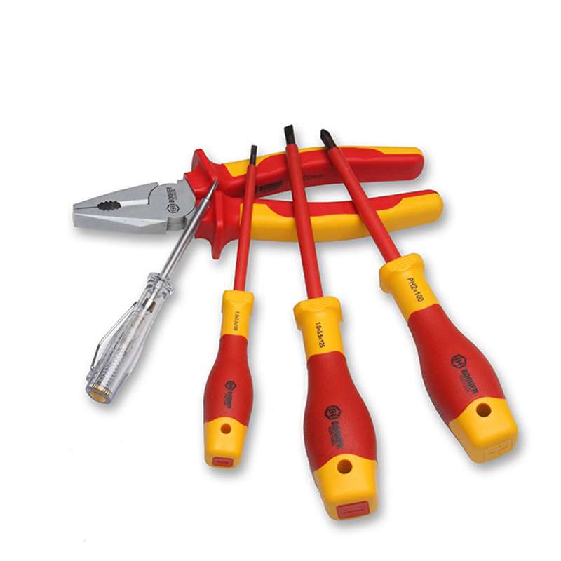 宝合(booher)5件套双色绝缘家用电工工具组套 0200201