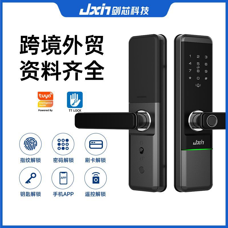 剑芯涂鸦指纹密码防盗智能锁