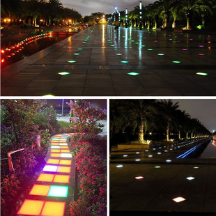 线型不锈钢地砖灯LED长条地埋灯弧形地砖灯方圆形感应地脚灯