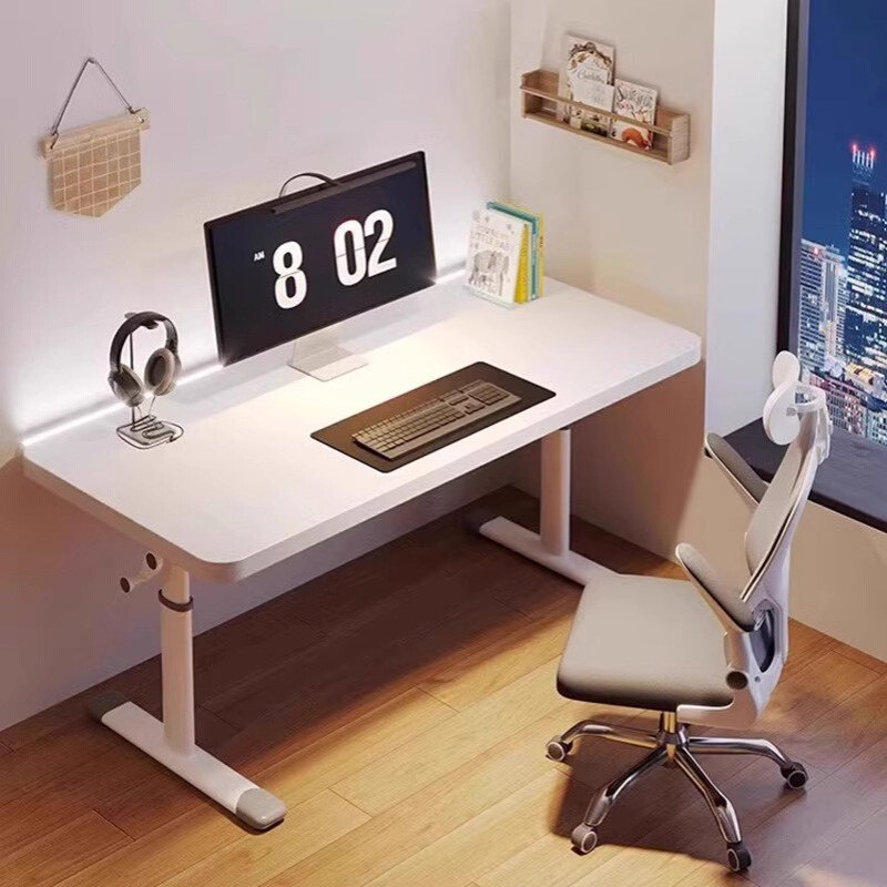 手摇升降电脑桌学习桌电脑桌家用卧室学习书桌学生写字桌简易办公