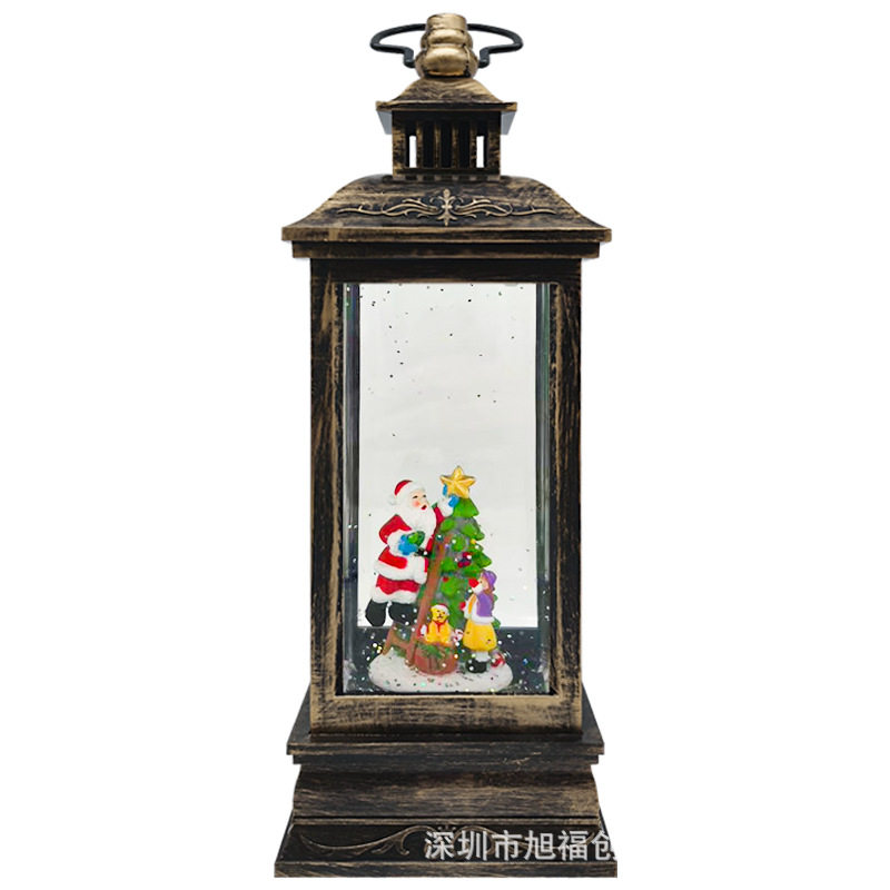 圣诞礼品四方风灯水球2带音乐内置LED灯发光水球灯圣诞礼品音乐盒