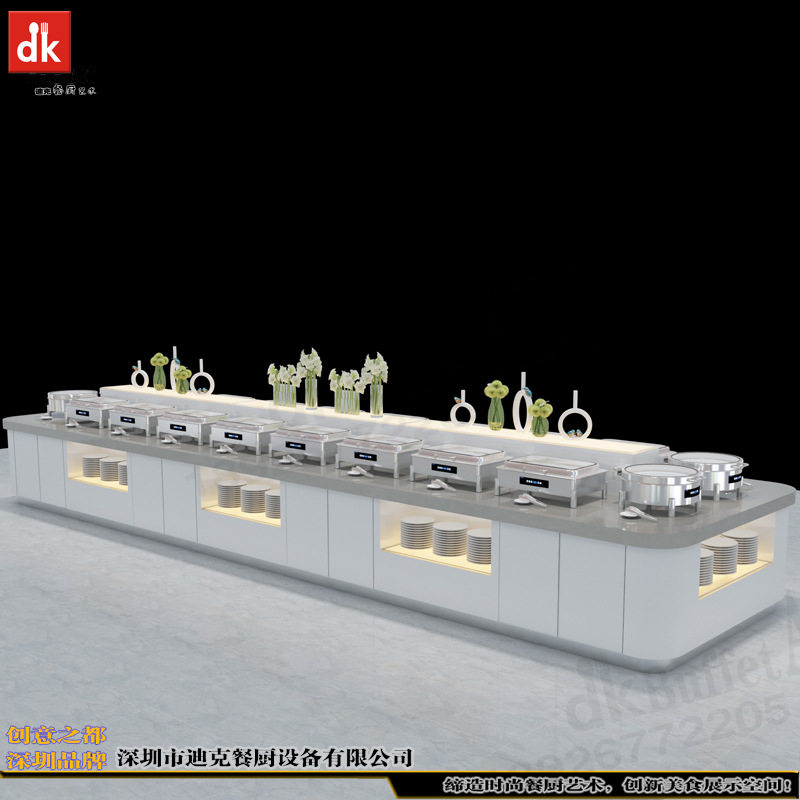 保温自助菜台 快速保温台 酒店自助餐岛台 移动布菲台 备餐台设计