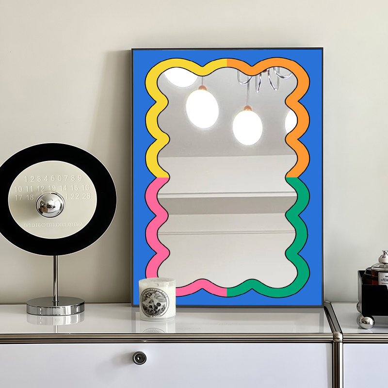 多巴胺客厅镜子装饰画儿童房间咖啡角餐厅摆画ins风艺术卧室挂画,家居饰品,现代装饰画,淘宝优惠券,粉丝福利购,淘宝优惠卷