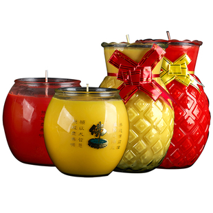 热销聚福佛钵旺来酥油灯供佛灯无烟植物蜡烛家用1/3/5/7/15天佛前