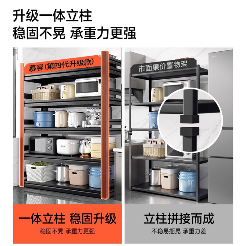 热销厨房置物架落地多层微波炉多功能收纳层架子家用烤箱锅架置物