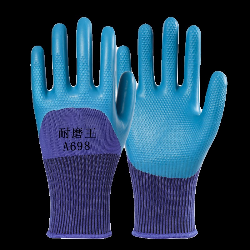 热销A698手套劳保耐磨防滑防水干活工作耐用建筑工地工人橡胶耐用