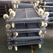 热销筐新款 折叠仓储笼铁框大铁笼蝴蝶笼物流台车周转箱笼仓库储物