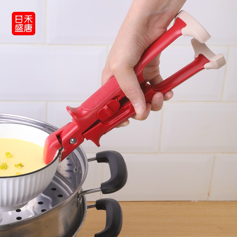 热销家用防烫夹厨房用防烫锅夹取碗夹盘子微波炉矽胶夹菜钳蒸菜锅