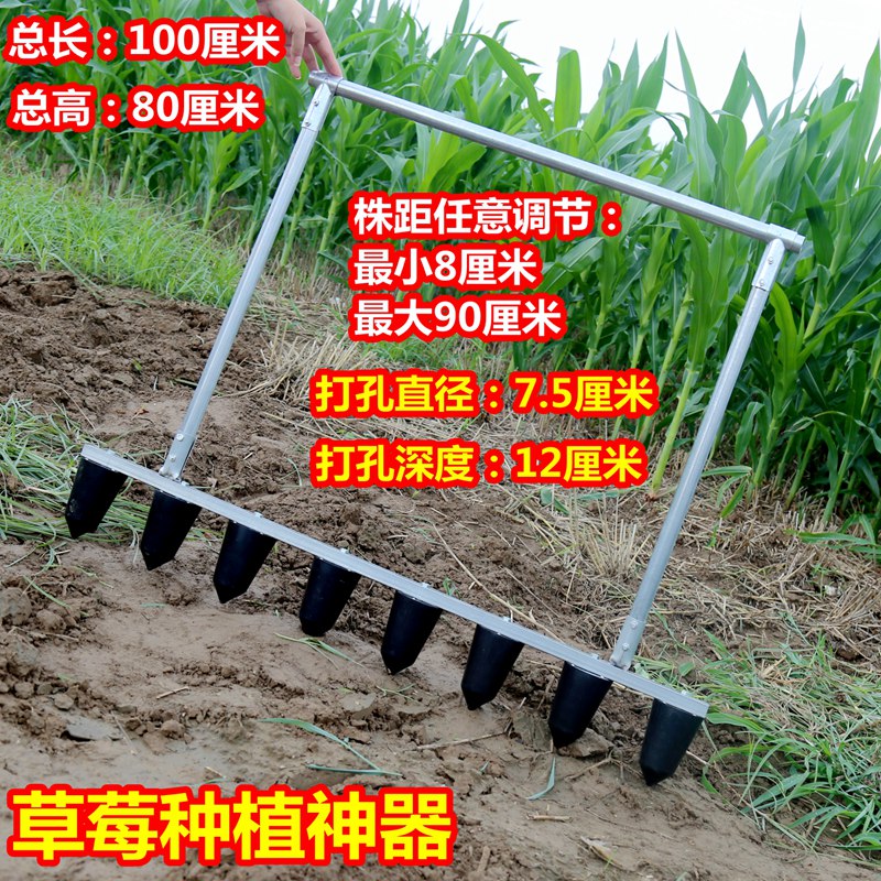 热销种草莓神器打孔机农用工具大棚种植眼打窝蔬菜栽苗移栽移苗定