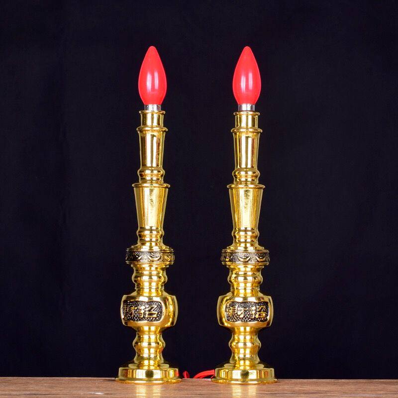 热销纯铜供奉插电蜡烛灯电烛灯室内供佛灯电蜡烛电烛台长明灯家用