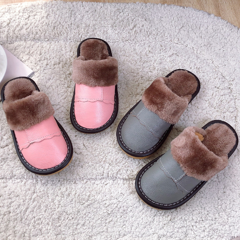 热销居家保暖儿童防水拖鞋小孩男女款防水防滑秋冬季保暖小孩棉拖