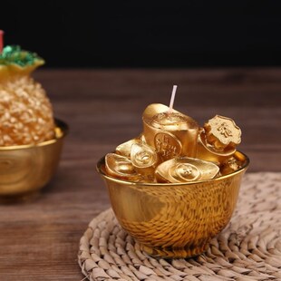 热销金碗水果蜡烛 供品莲花灯蜡烛浮水荷花灯蜡烛还愿灯供佛酥油