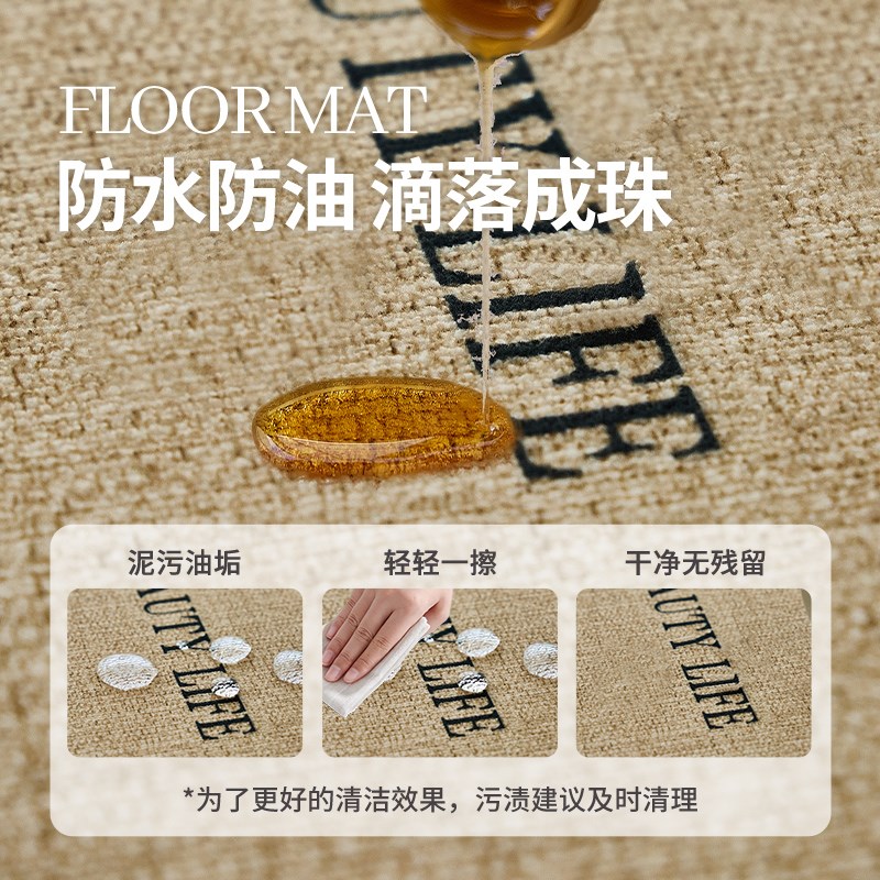 热销厨房地垫防滑防油防水地毯免洗可擦家用长条垫子耐脏门垫吸水