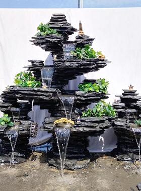 天然原石庭院假山真石瀑布水景摆件手工造景假山摆设落地式风水装
