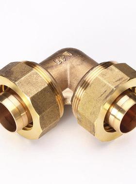 大口径铝塑管铜接头DN40 50铝塑管配件内外丝直接弯头三通接头