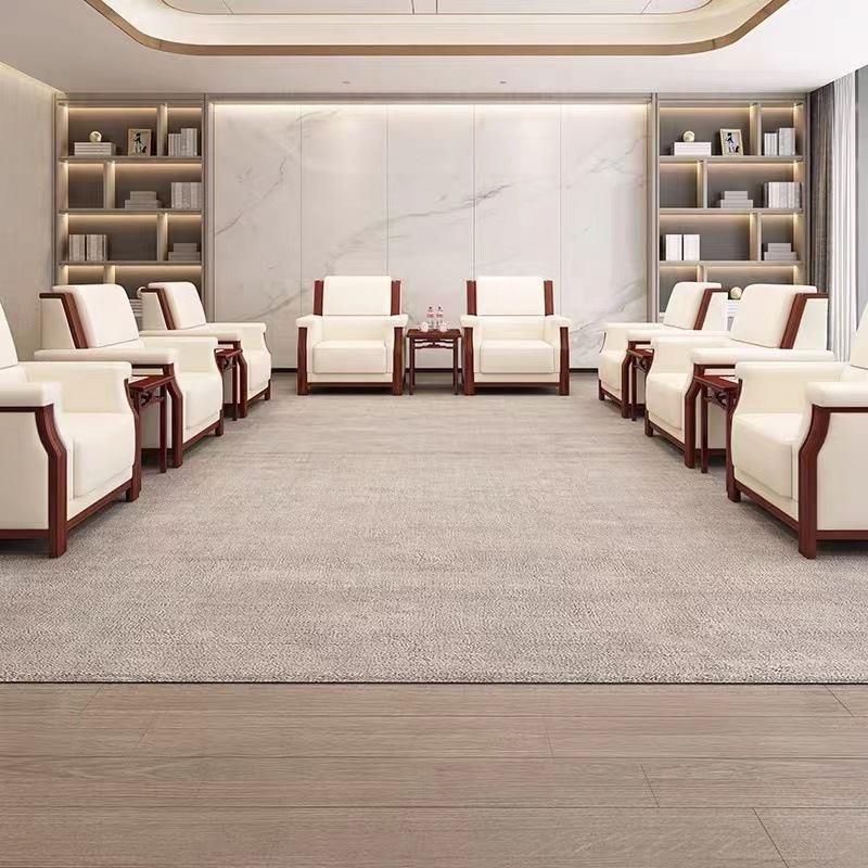 办公沙发会客区贵宾商务洽谈休息区接待室会议布艺单人位茶几组合