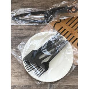 一次性加厚盘叉餐具生日蛋糕盘叉刀套装切刀西点勺刀盘叉随意组合