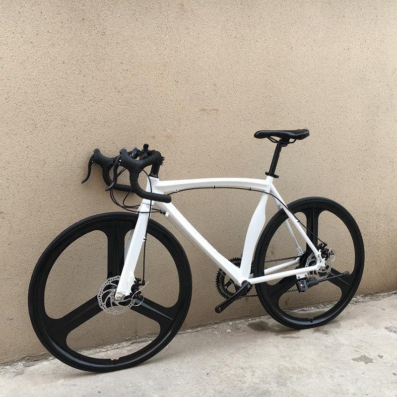 新款700C铝合金公路自行车变速双碟刹公路车学生城市公路赛自行车