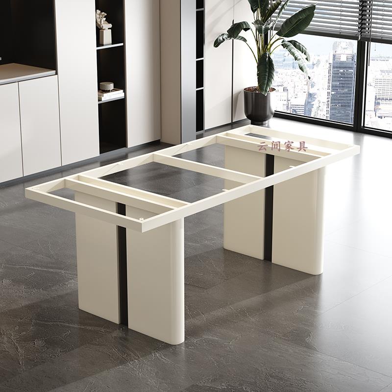 奢石桌腿支架大理石餐桌脚岩板茶桌底座不锈钢大板办公桌架支撑腿