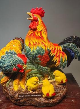 采购产品陶瓷公鸡，母鸡，公鸡装饰品，石湾娃娃，家居装饰品，工