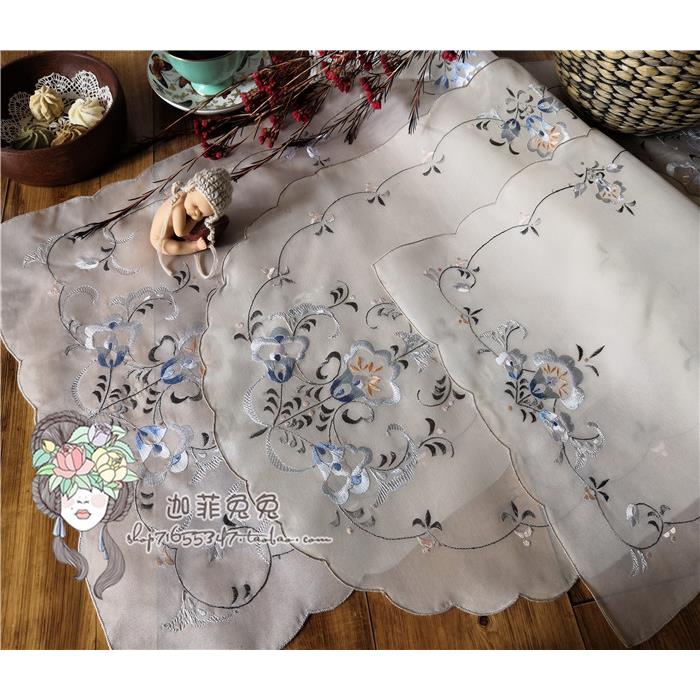 收藏品*外贸出口欧美覆古生丝手工绣花餐垫 盘垫 桌旗 多规格