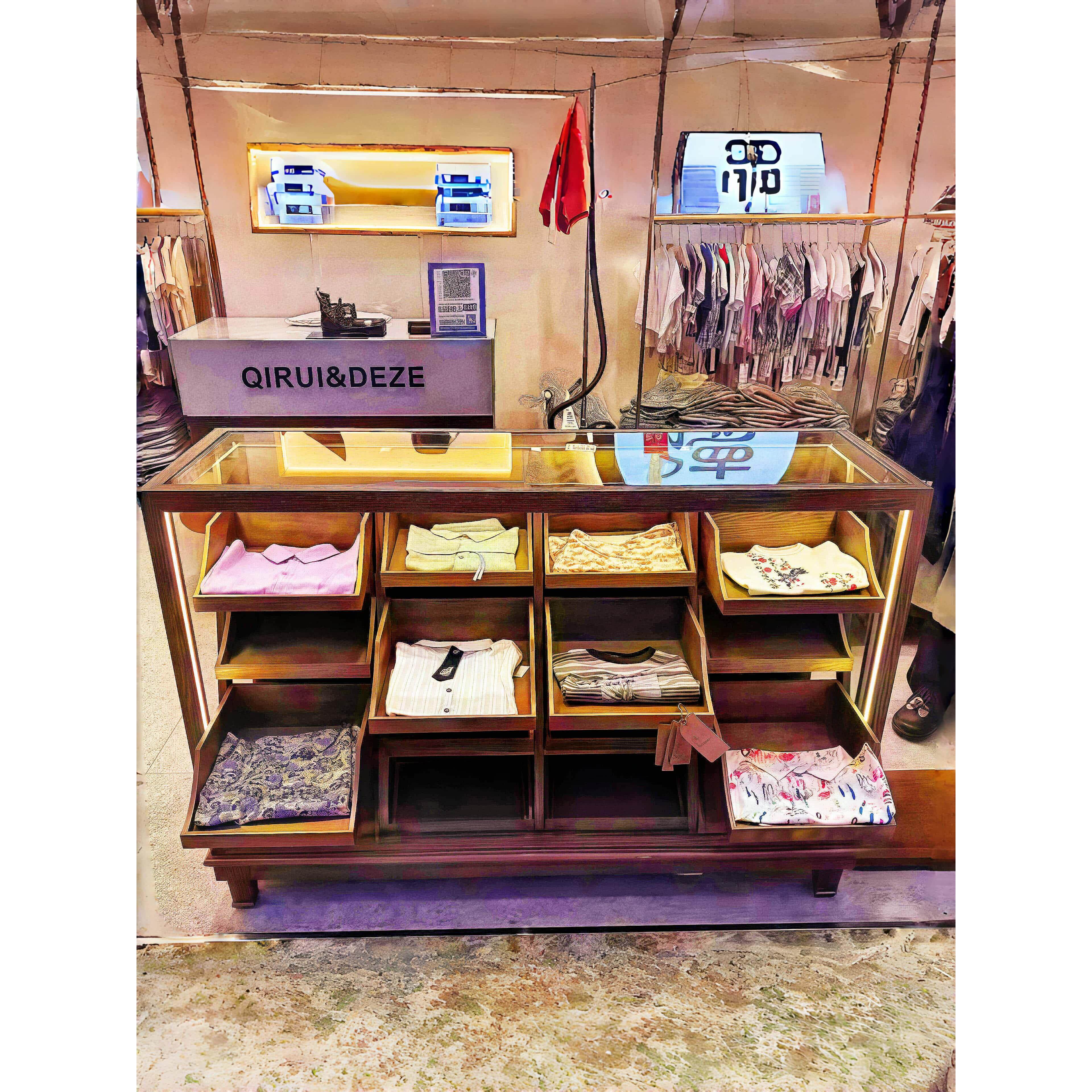 定制实木烤漆中岛展示柜服装女装童鞋首饰店陈列柜展示台多层网红