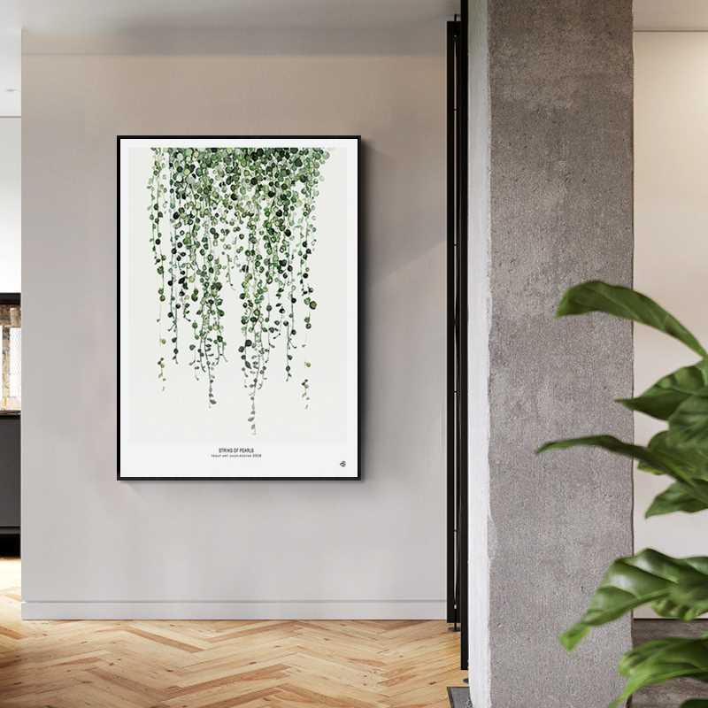 鳟鱼北欧风装饰画餐厅植物组合壁画现代简约风格客厅卧室床头挂画图片