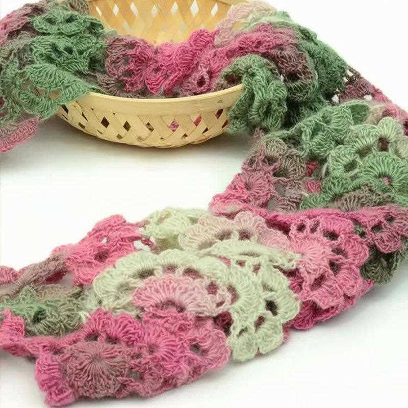 直销新款长段染毛线渐变色彩虹钩针纯羊毛线团手工编织材料包围巾