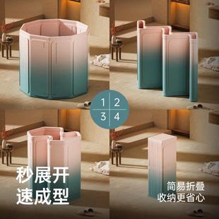 直销新款 婴儿游泳桶一秒 嘉述新品 泡澡桶大人家用儿童洗澡桶免安装