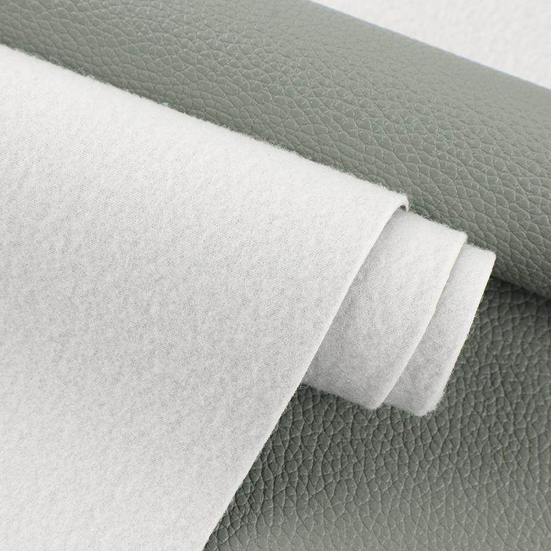 直销新款新品半PU摔皮小荔枝纹1.2厚拉毛底皮料 餐桌垫手袋箱包沙