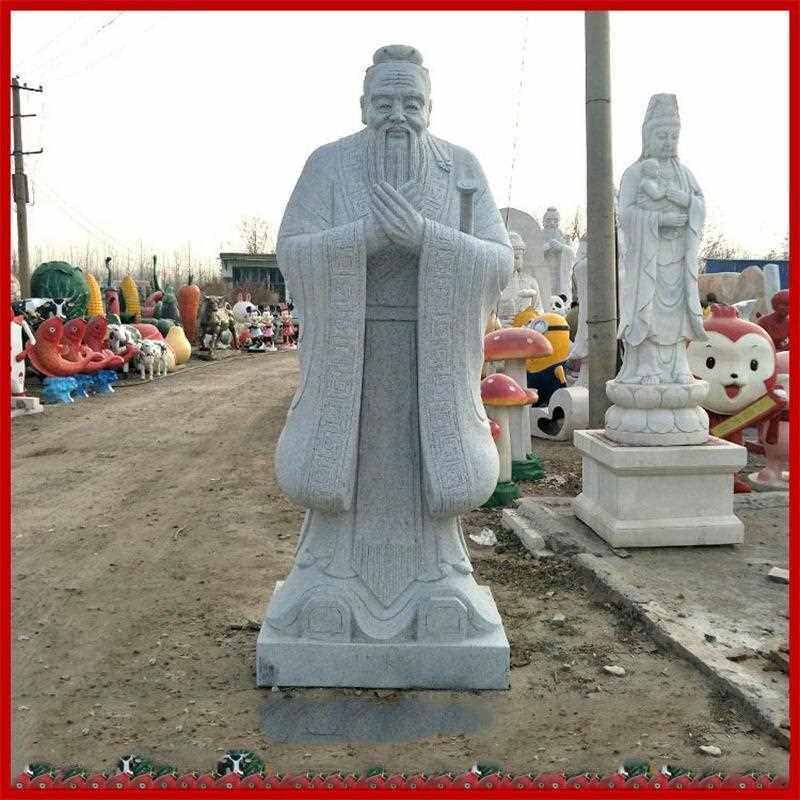 直销新款石雕孔子像大理石汉白玉历史古代人物雕像学校文化景观园