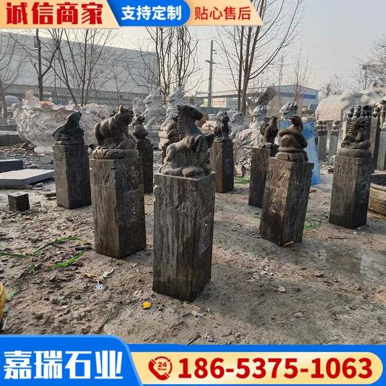 直销新款做旧仿古栓马柱 青石石柱室内摆件户外庭院装饰酒店石柱